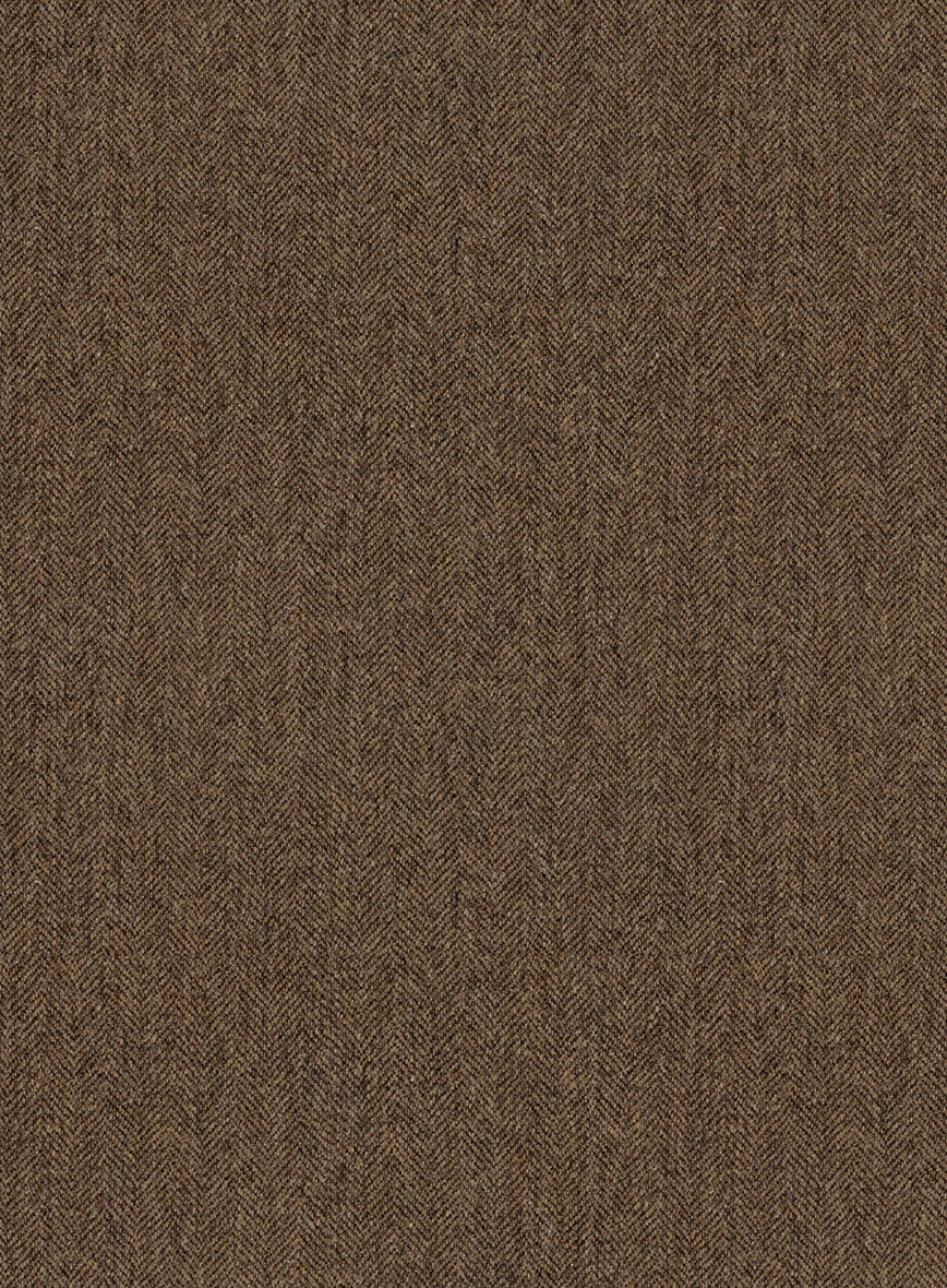 Rust Herringbone Tweed Pea Coat - Image 5