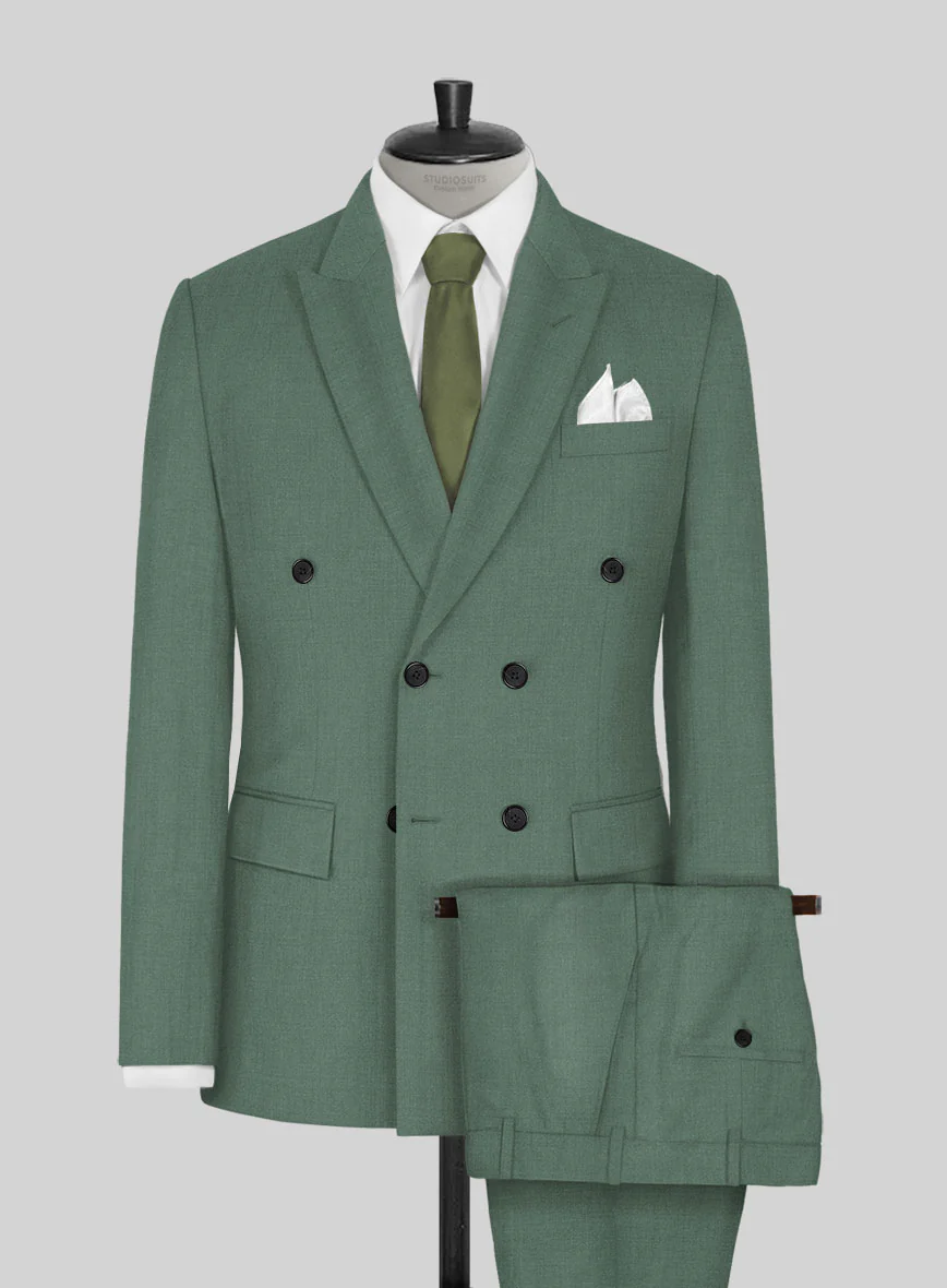 Sage Green Double Breasted Suit