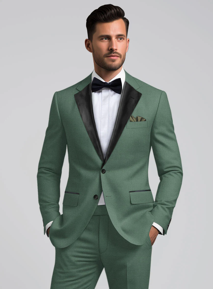 Sage Green Tuxedo Suit - Image 4