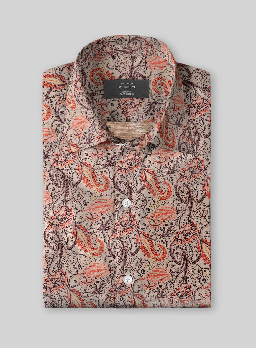 Sandscript Paisley Linen Cotton Shirt