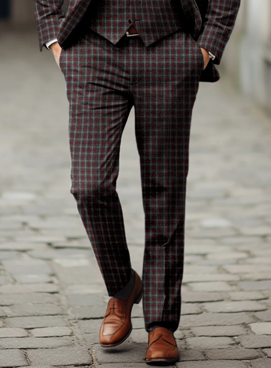 Sartori Ambrogio Red Check Soft Tweed Suit - Image 6