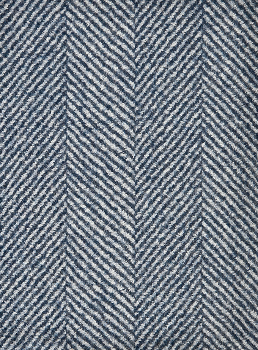 Sartori Anselmo Blue Herringbone Soft Tweed Jacket - Image 3