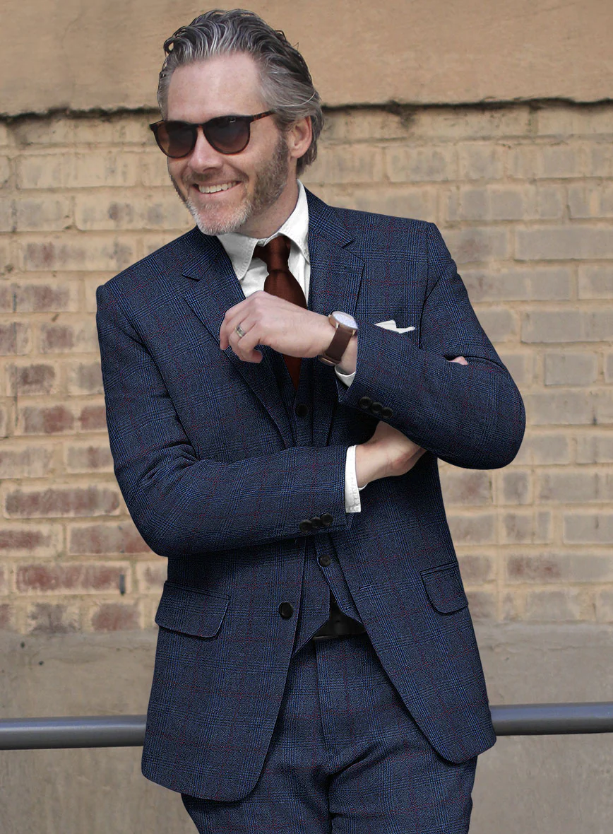 Sartori Franca Blue Check Soft Tweed Suit - Image 4