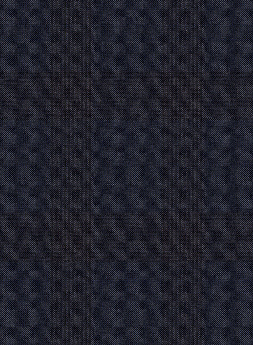 Scabal Aleyo Checks Blue Wool Pants - Image 3