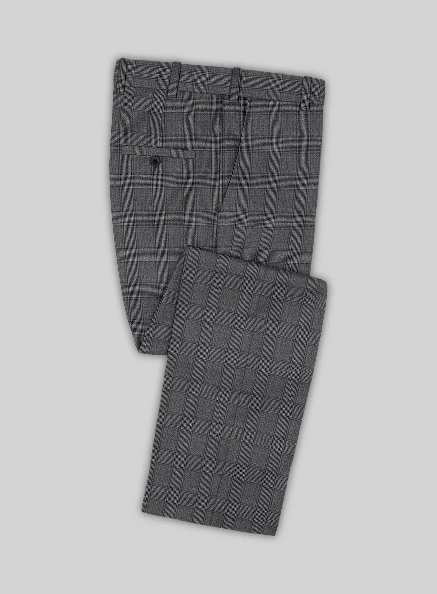 Scabal Algen Glen Gray Wool Pants