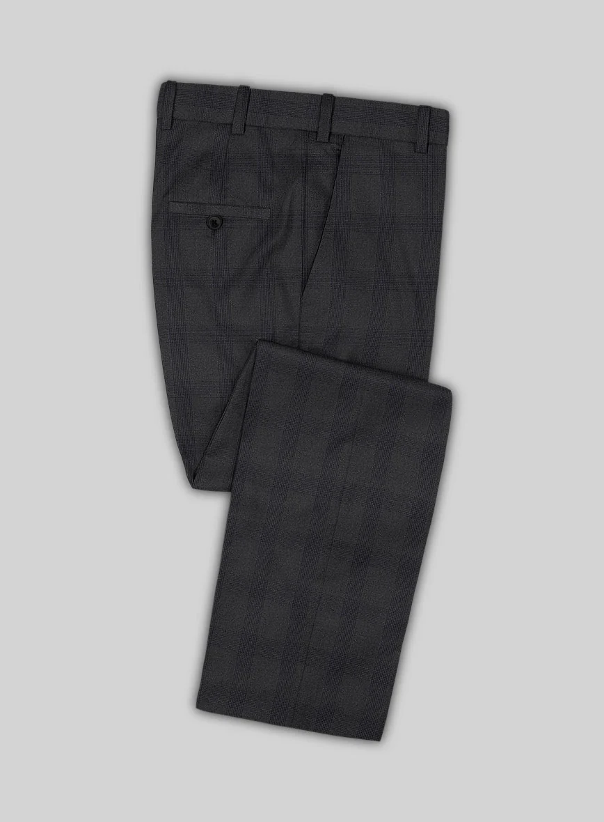 Scabal Arriol Checks Charcoal Wool Pants