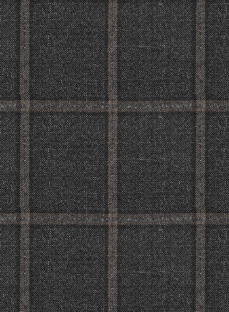 Scabal Charcoal Windowpane Wool Suit - Image 5