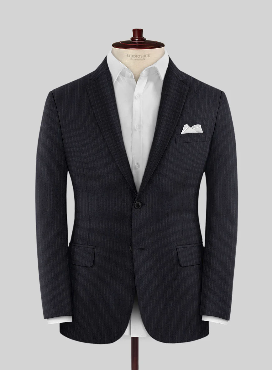 Scabal Ciasso Stripe Blue Wool Jacket