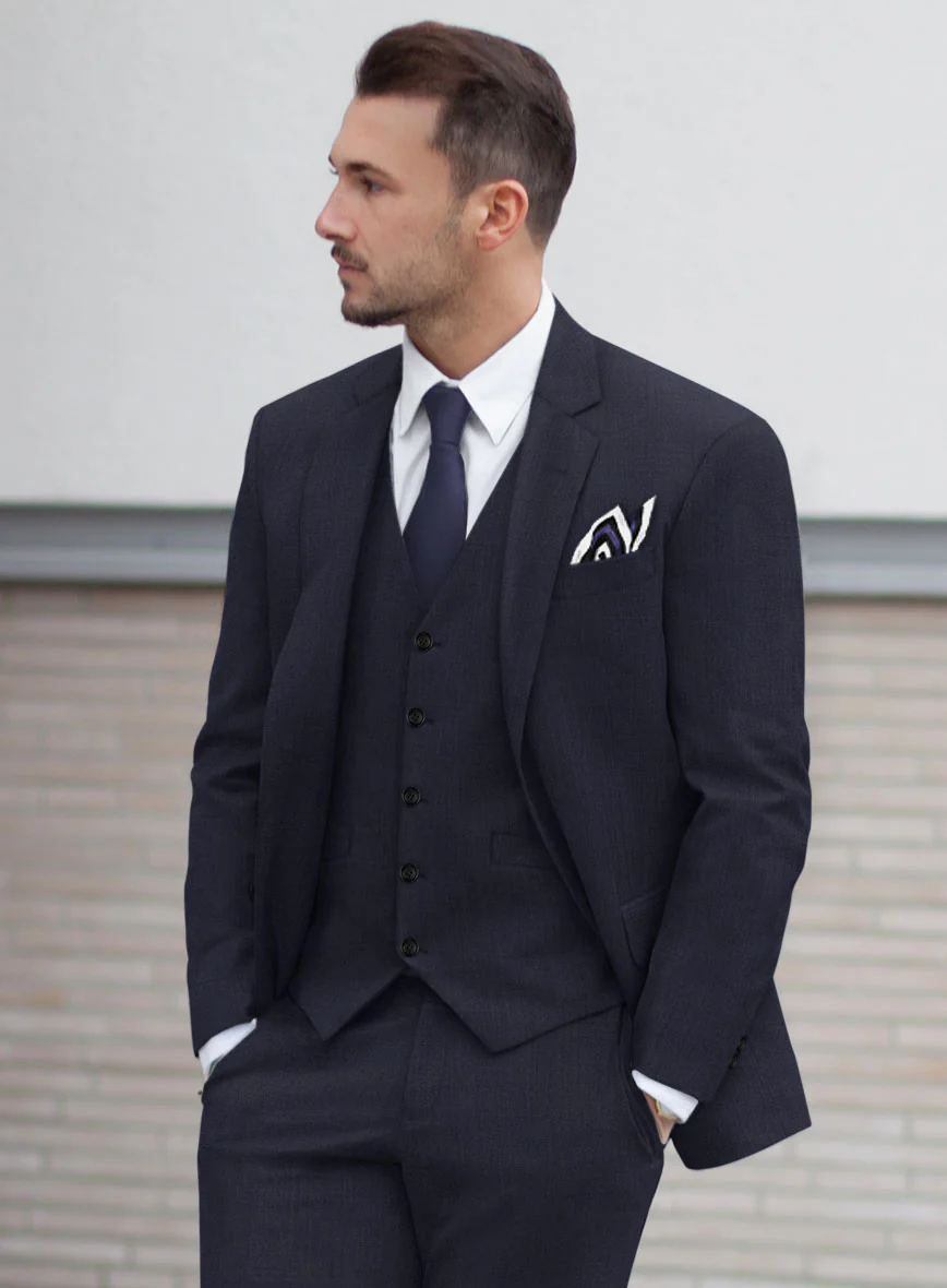 Scabal Corde Navy Blue Wool Jacket - Image 2