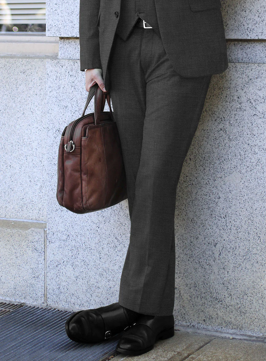 Scabal Cosmopolitan Dark Gray Wool Pants - Image 2