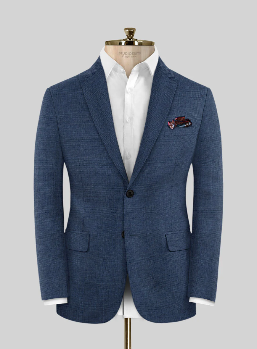Scabal Cosmopolitan Nailhead Blue Wool Jacket