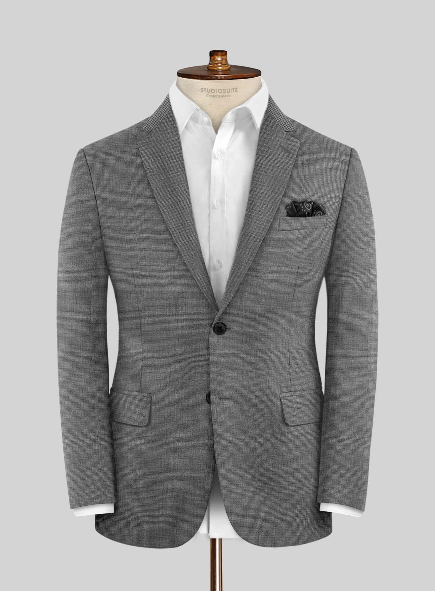 Scabal Cosmopolitan Nailhead Gray Wool Jacket