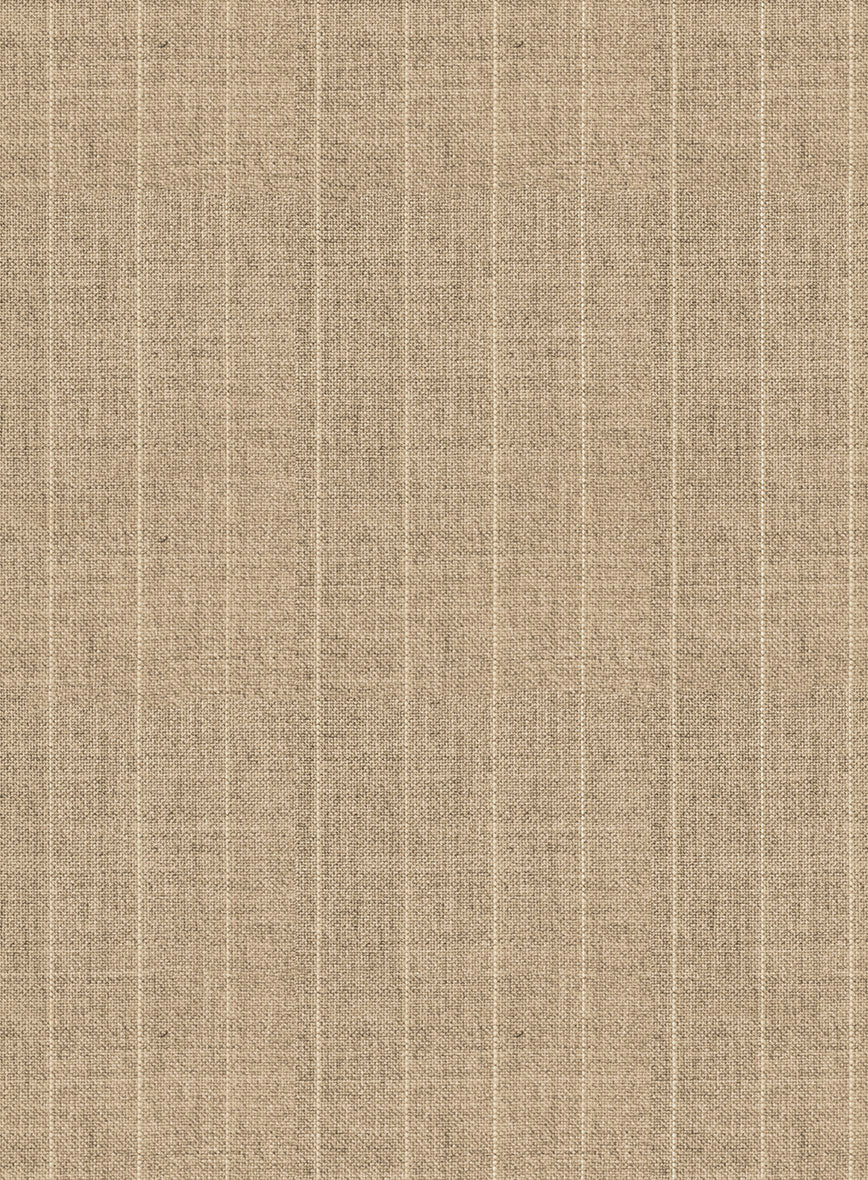 Scabal Cosmopolitan Pinstripe Beige Wool Jacket - Image 2