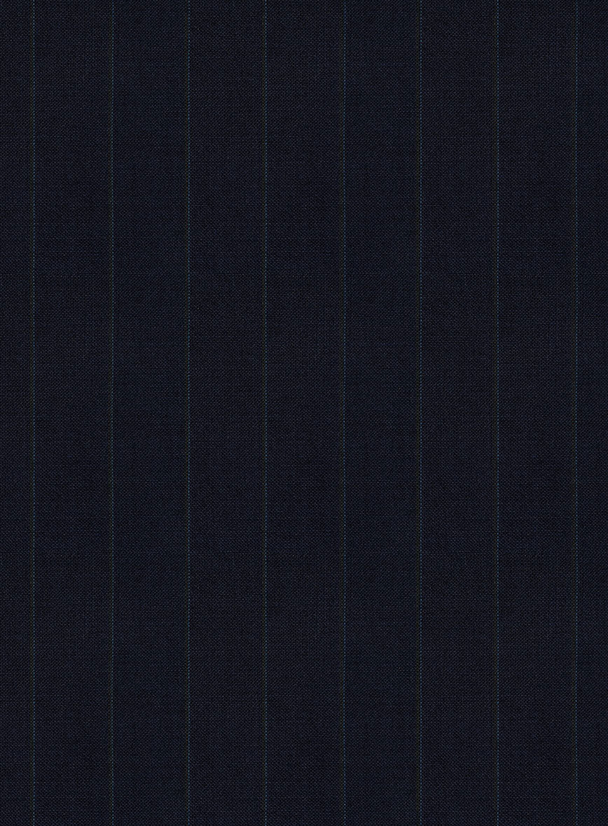 Scabal Cosmopolitan Stripe Blue Wool Pants - Image 3