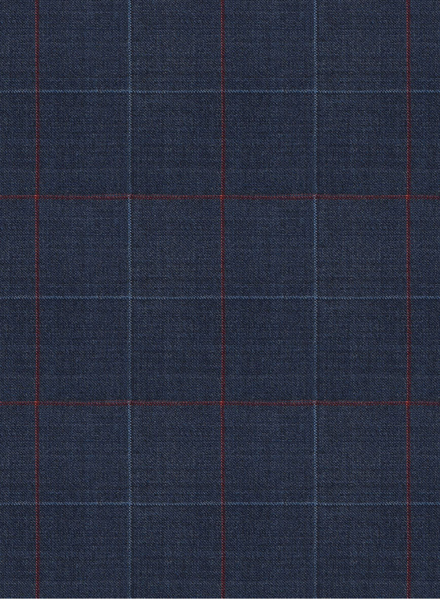 Scabal Cosmopolitan Windowpane Light Navy Wool Jacket - Image 2
