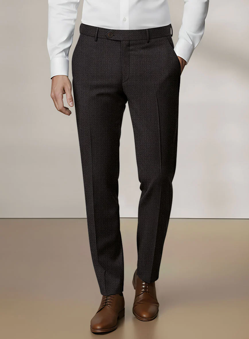 Scabal Dali Cardinal Cross Weave Wool Cashmere Pants