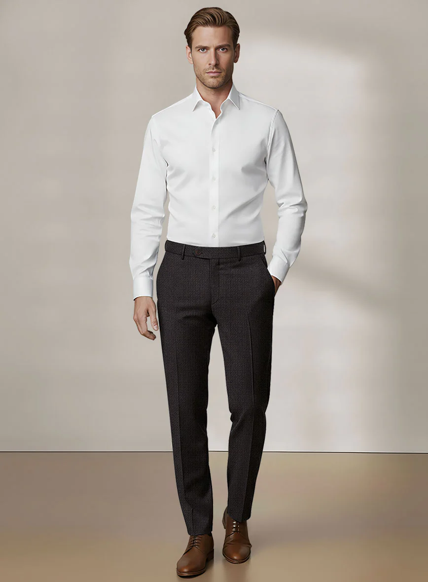 Scabal Dali Cardinal Cross Weave Wool Cashmere Pants - Image 3