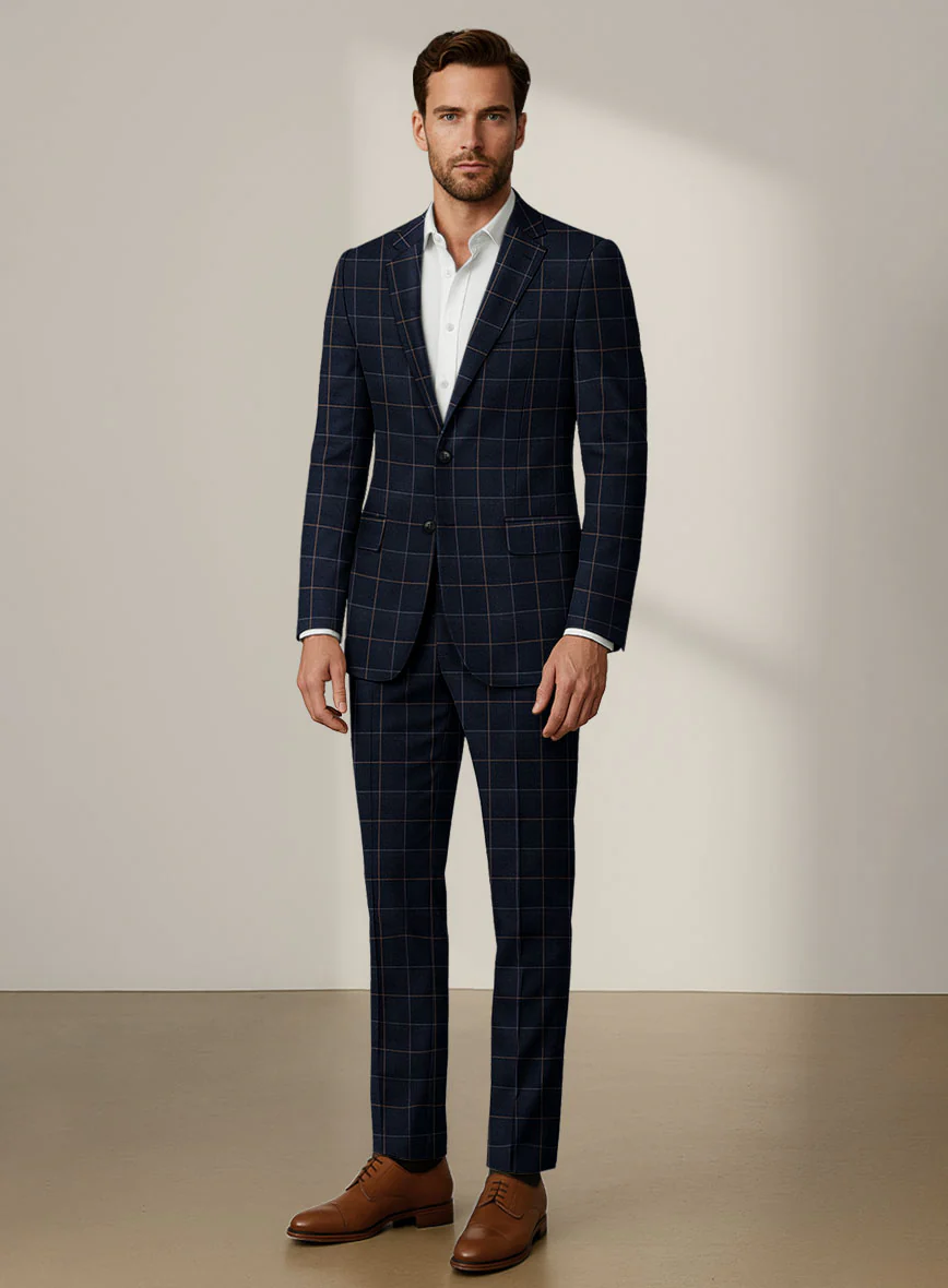 Scabal Dali Chromatic Windowpane Wool Cashmere Suit