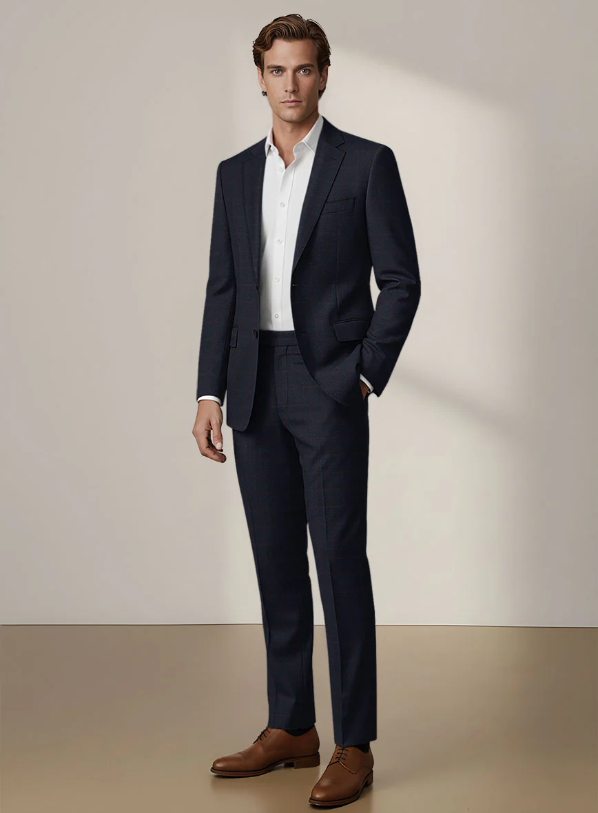 Scabal Dali Heraldic Weave Wool Cashmere Suit