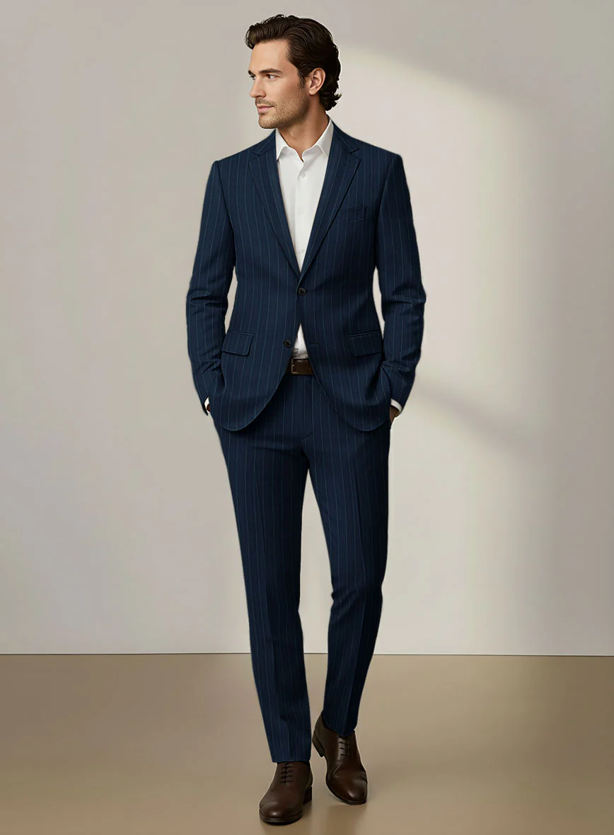 Scabal Dali Mimetic Stripe Wool Cashmere Suit