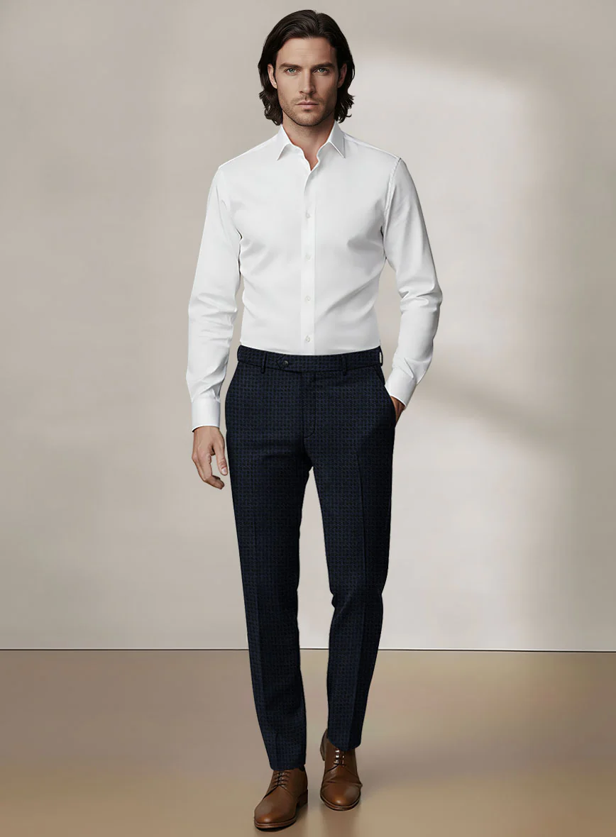 Scabal Dali Spatial Oval Weave Wool Cashmere Pants - Image 3