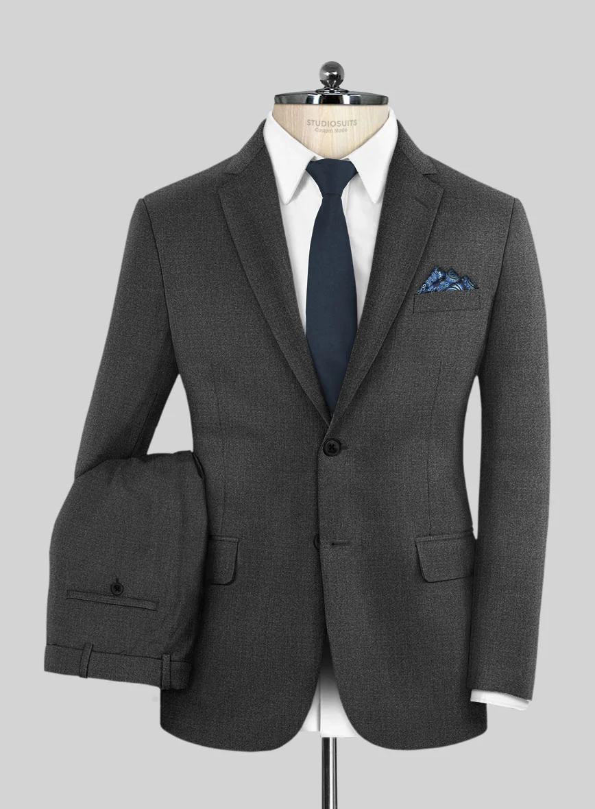 Scabal Dark Charcoal Wool Suit