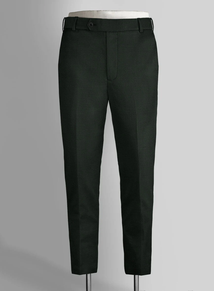 Scabal Dark Green Wool Pants - Image 2