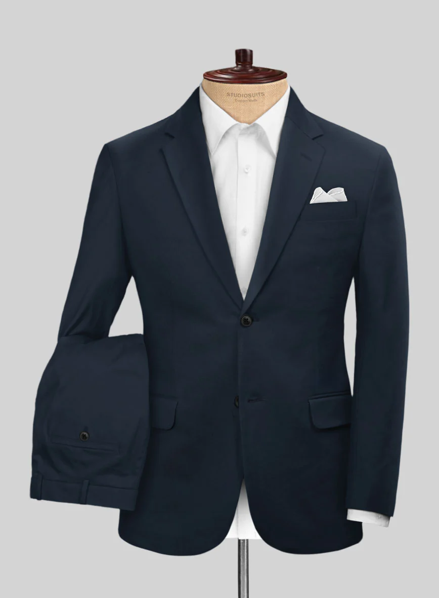 Scabal Dark Navy Cashmere Cotton Suit