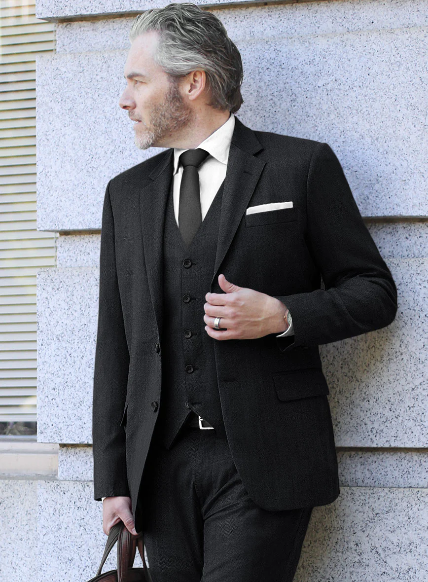 Scabal Eziki Herringbone Blue Wool Suit - Image 4