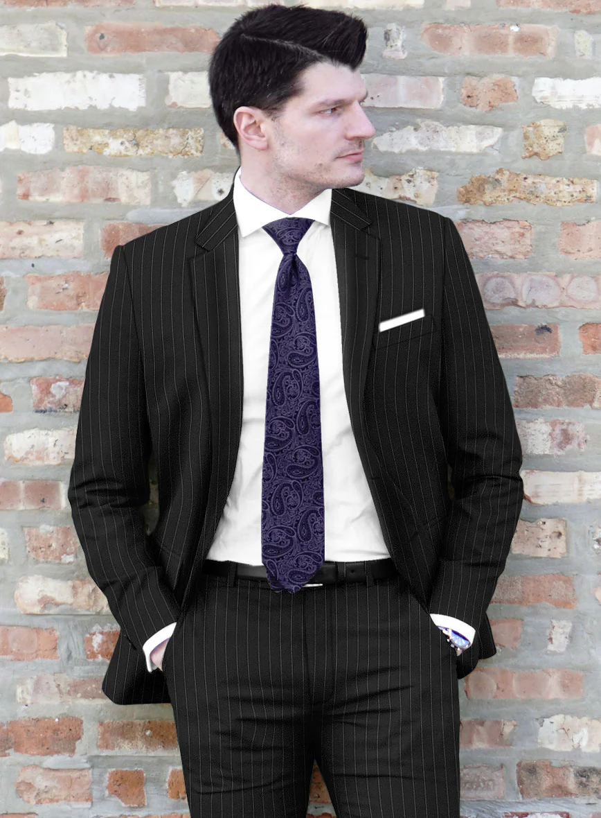Scabal Feeje Stripe Black Wool Jacket - Image 2