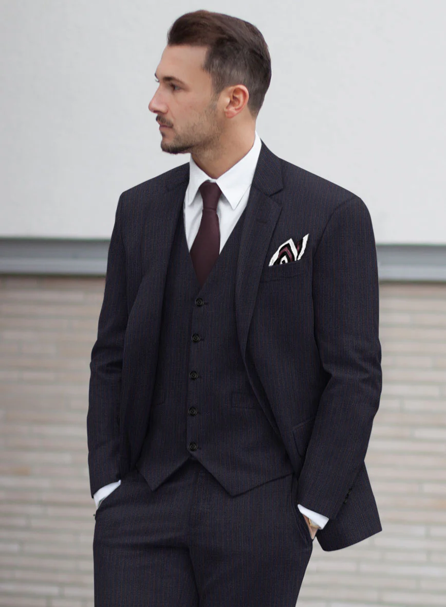 Scabal Hernal Stripe Blue Wool Jacket - Image 2
