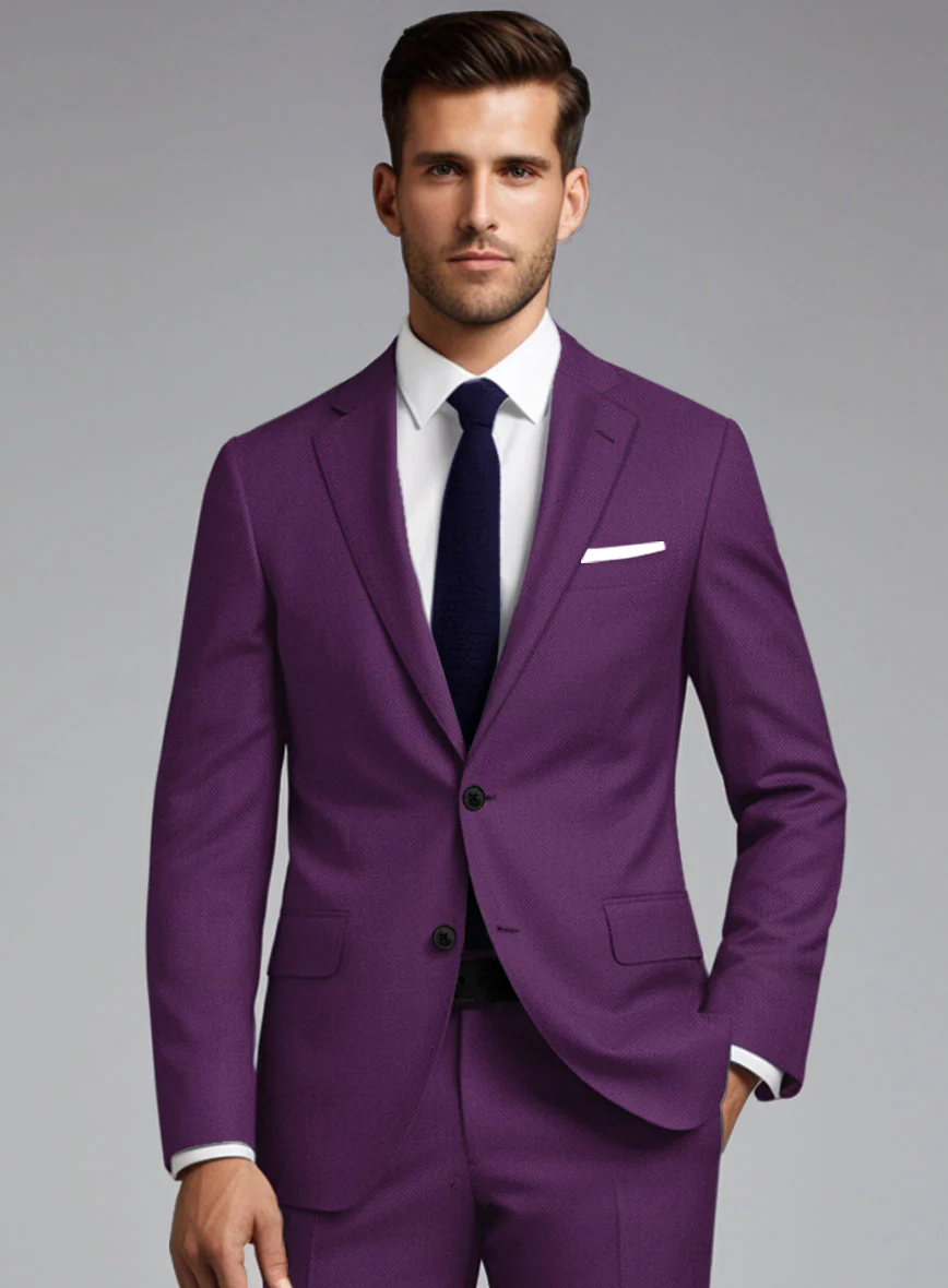 Scabal Hot Purple Wool Suit - Image 4