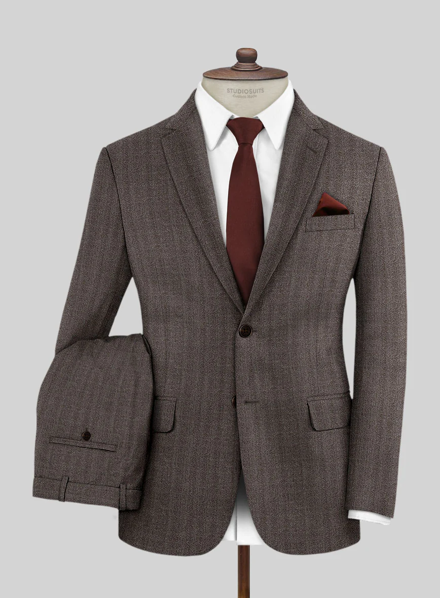 Scabal Mocha Brown Wool Suit