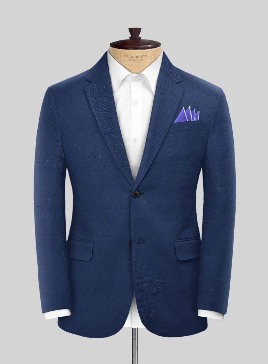Scabal Indigo Blue Cotton Stretch Jacket