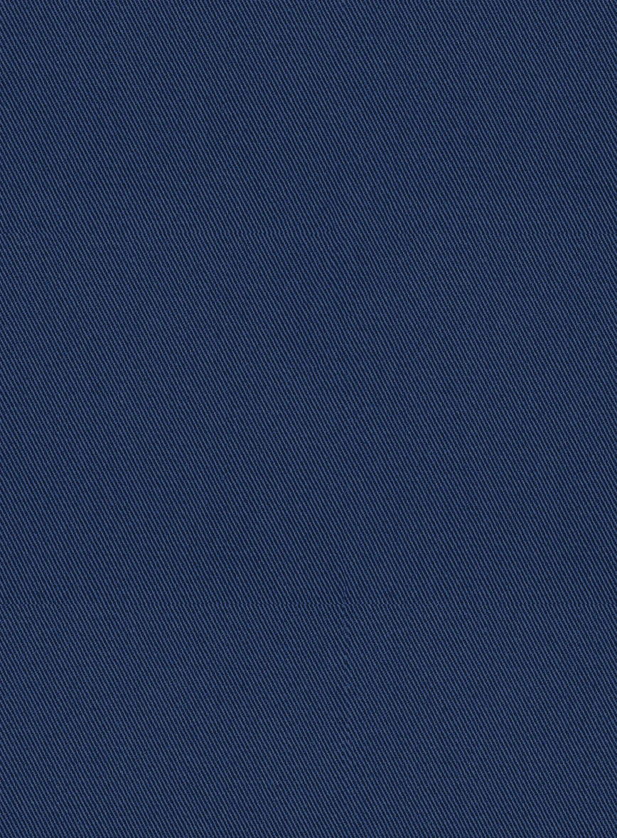 Scabal Indigo Blue Cotton Stretch Pants - Image 3