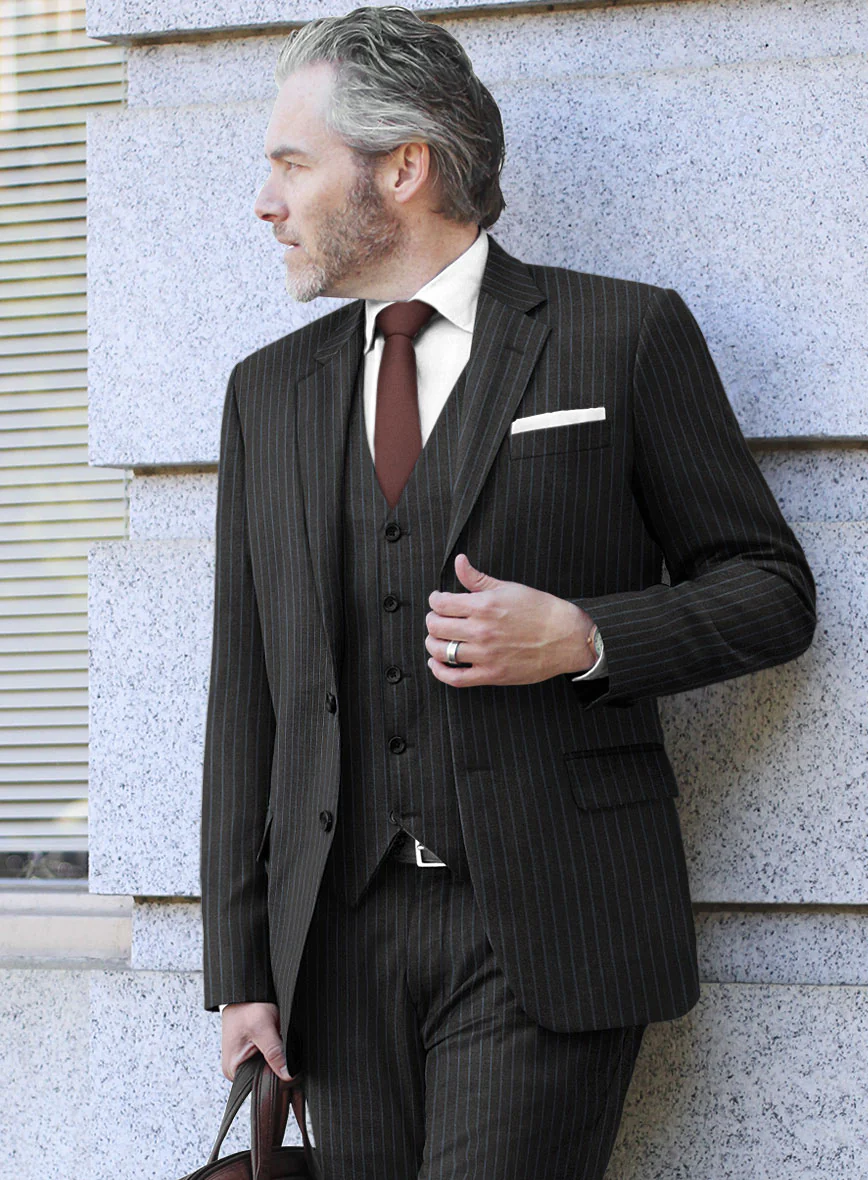 Scabal Jacino Stripe Gray Wool Jacket - Image 2