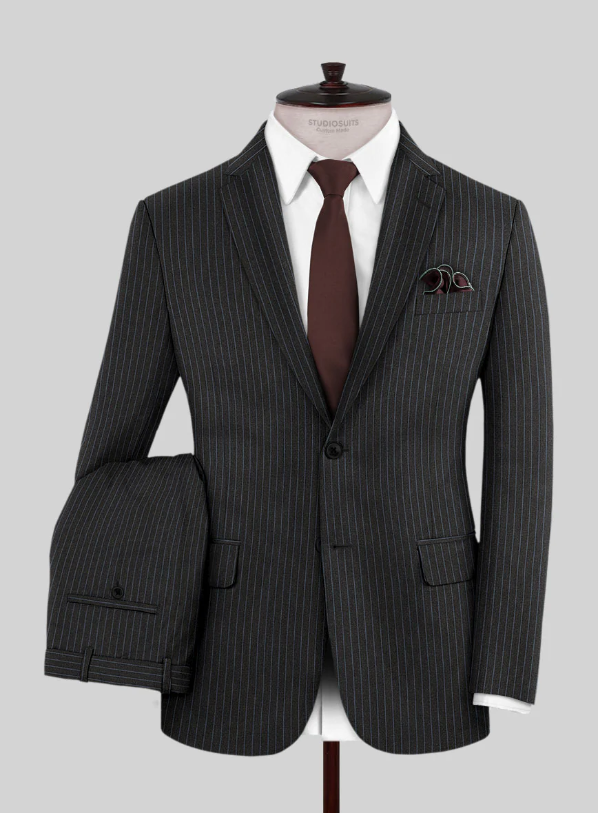 Scabal Jacino Stripe Gray Wool Suit