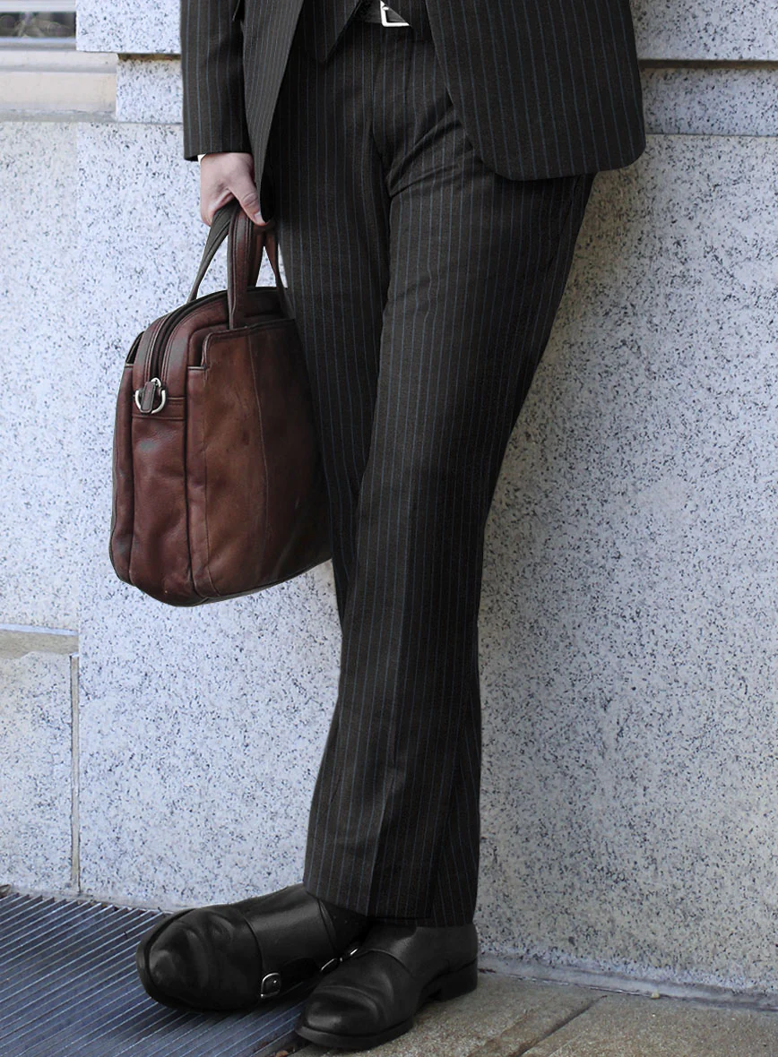Scabal Jacino Stripe Gray Wool Suit - Image 5