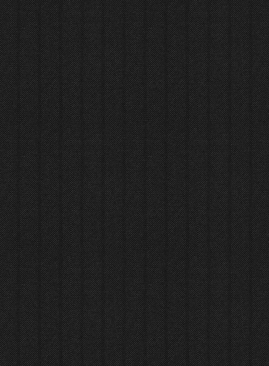 Scabal Juber Stripe Black Wool Pants - Image 3