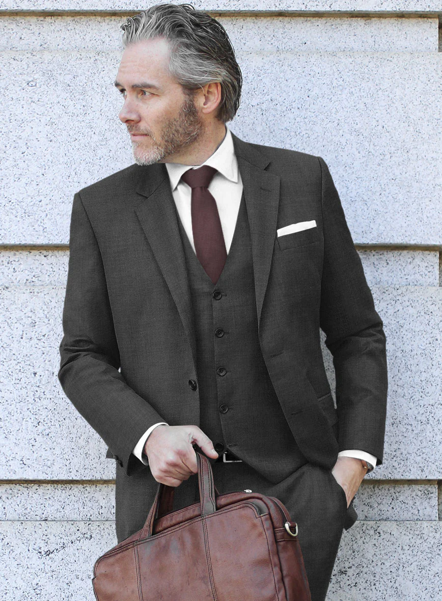 Scabal Liche Charcoal Wool Suit - Image 4