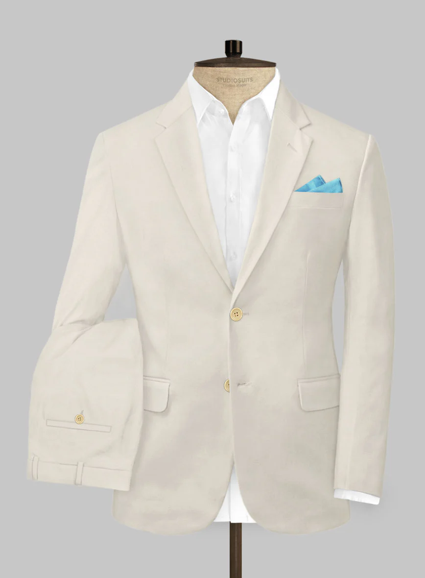 Scabal Light Fawn Cotton Stretch Suit