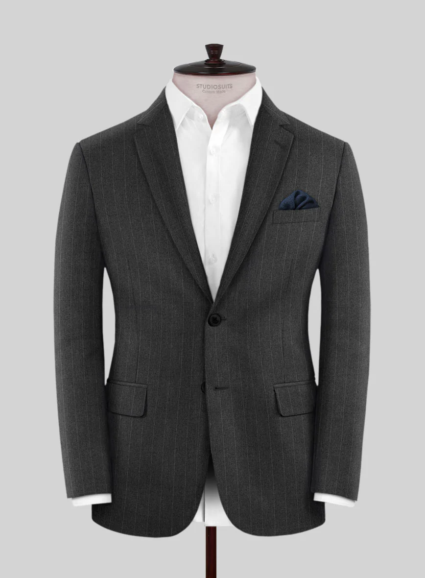Scabal Litni Stripe Gray Wool Jacket