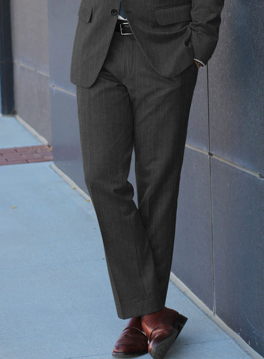 Scabal Litni Stripe Gray Wool Suit - Image 5