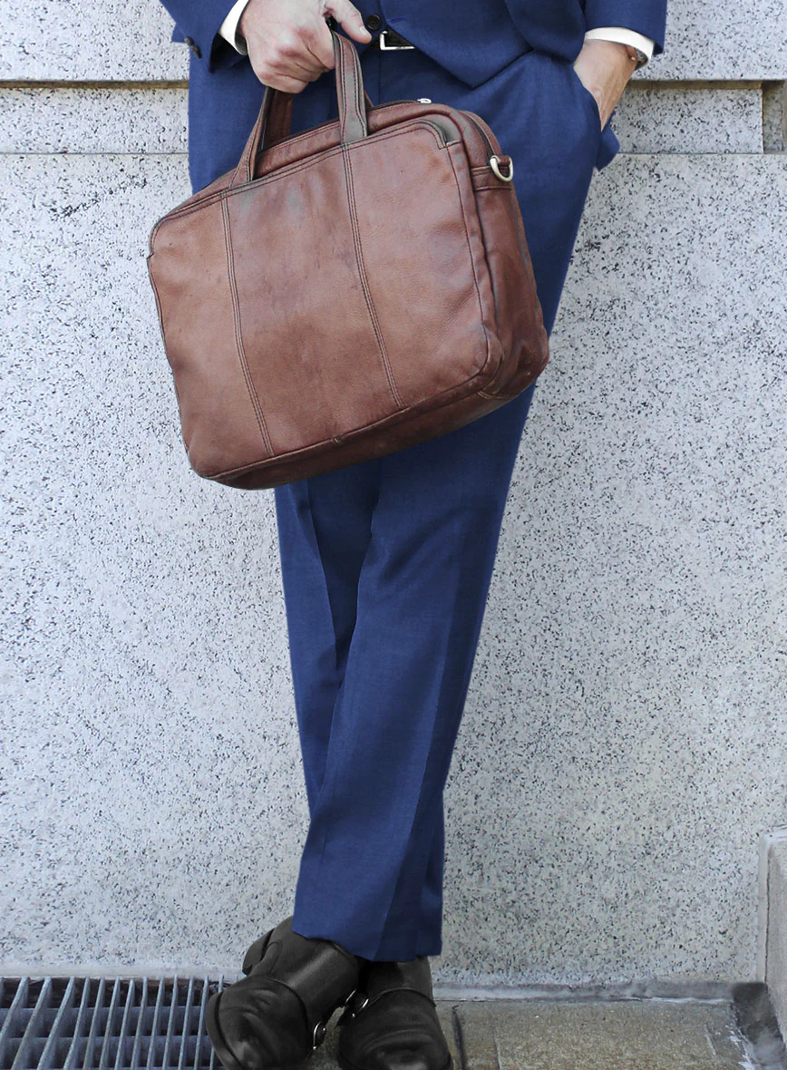 Scabal Londoner Cobalt Blue Wool Pants - Image 2