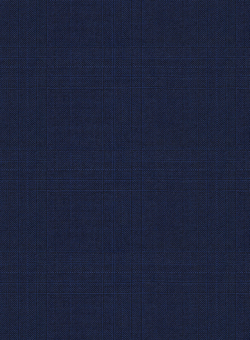 Scabal Londoner Esma Checks Blue Wool Pants - Image 3
