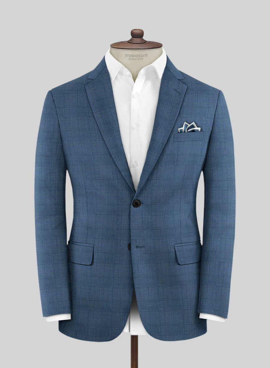 Scabal Londoner Glen Blue Wool Jacket