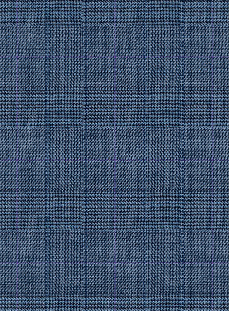 Scabal Londoner Glen Blue Wool Suit - Image 5