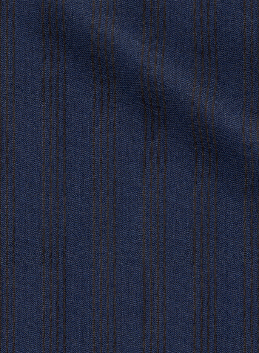 Scabal Londoner Ilianti Stripe Blue Wool Pants - Image 3