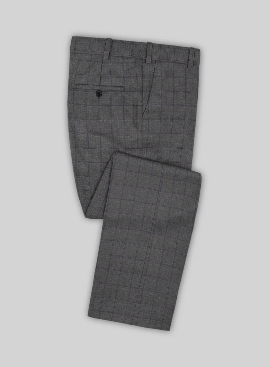 Scabal Londoner Inagi Checks Gray Wool Pants