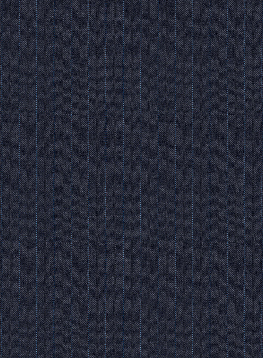 Scabal Londoner Jaspal Stripe Blue Wool Pants - Image 3